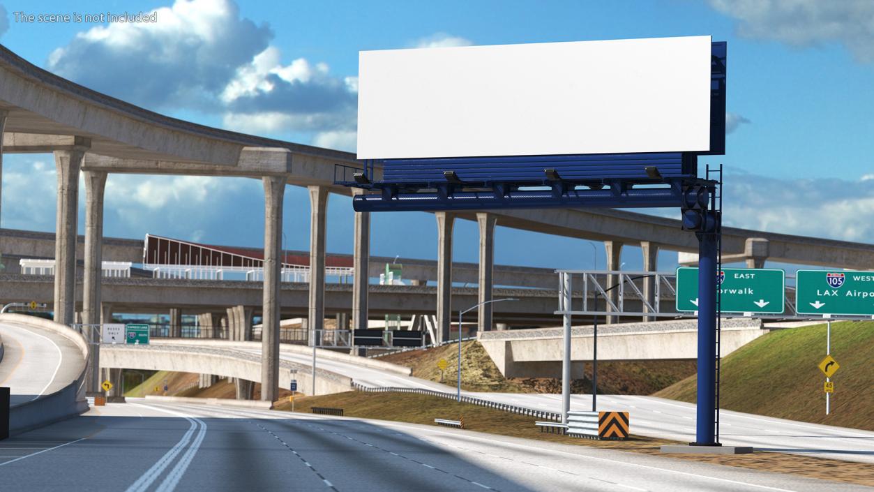 Blank Billboard Advertising Structure 3D