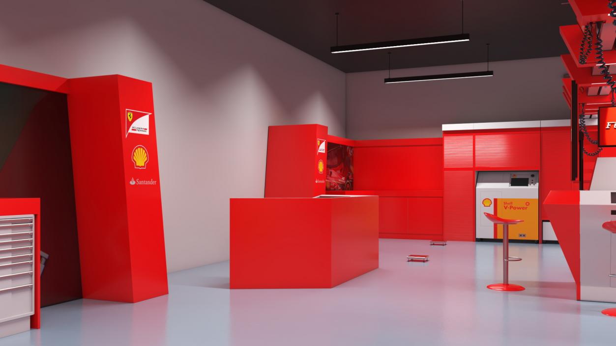 3D Formula 1 Garage Rigged model