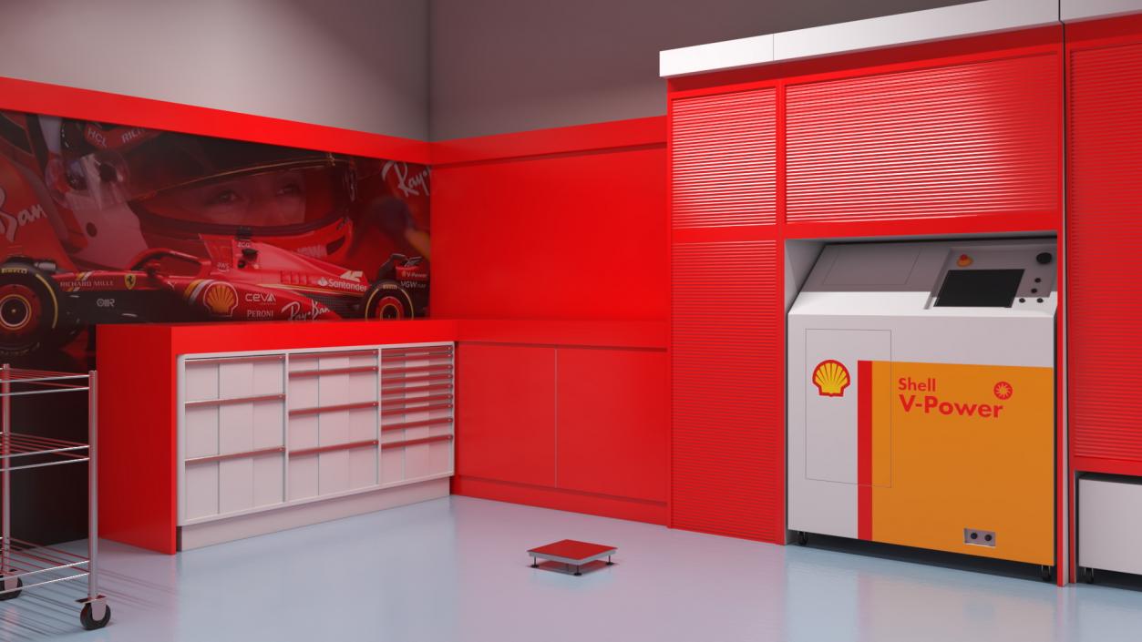 3D Formula 1 Garage Rigged model