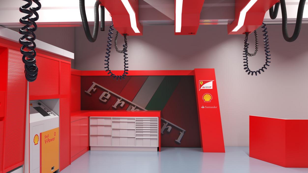 3D Formula 1 Garage Rigged model