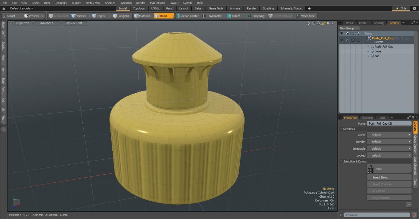 3D Push Pull Cap model