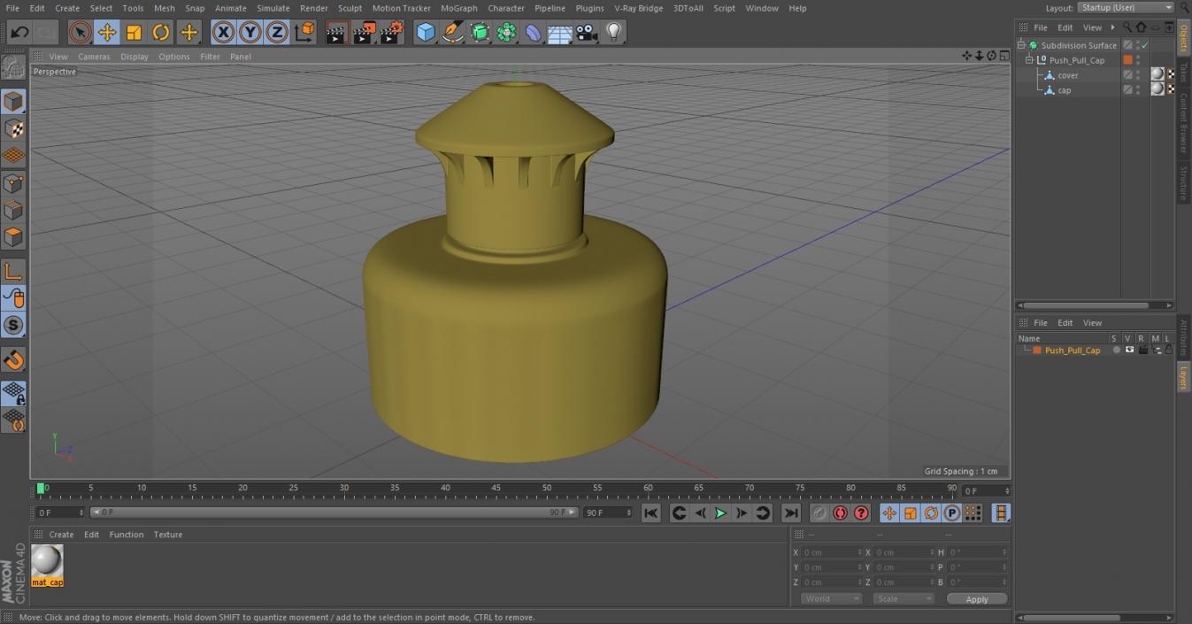 3D Push Pull Cap model