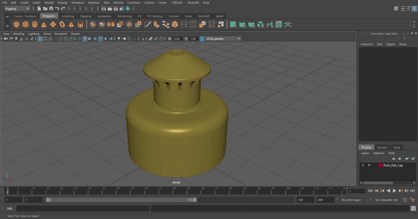 3D Push Pull Cap model