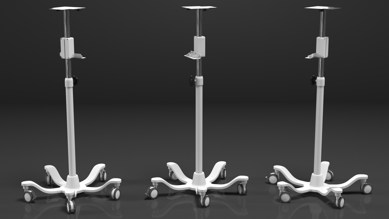 Medical Rolling Stand with Adjustable Height 3D model