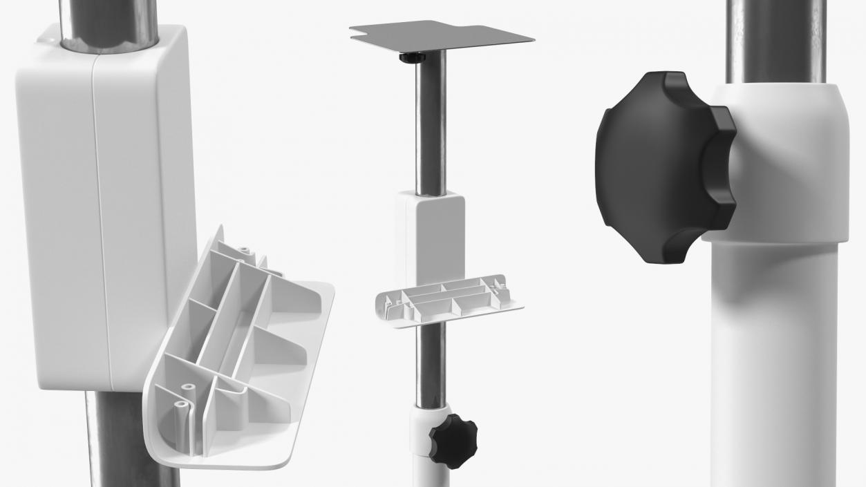 Medical Rolling Stand with Adjustable Height 3D model