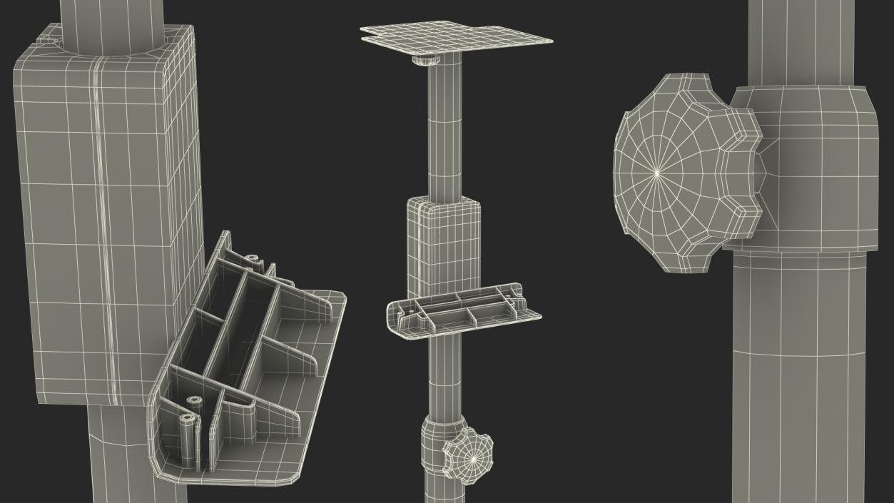 Medical Rolling Stand with Adjustable Height 3D model