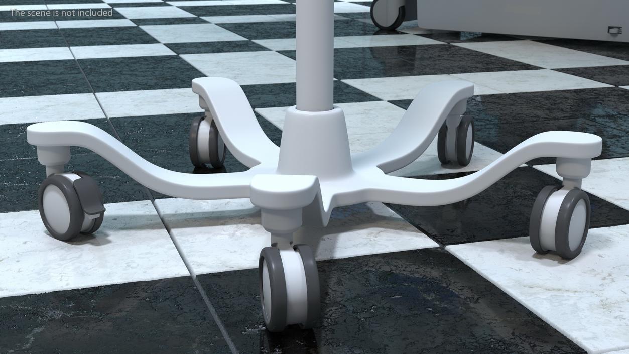 Medical Rolling Stand with Adjustable Height 3D model