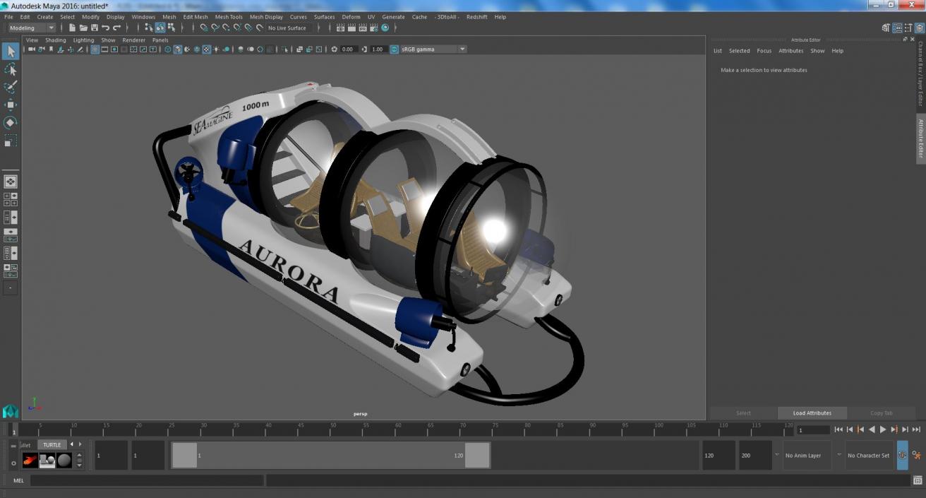 3D model AURORA 6 Luxury Private Submarine 2