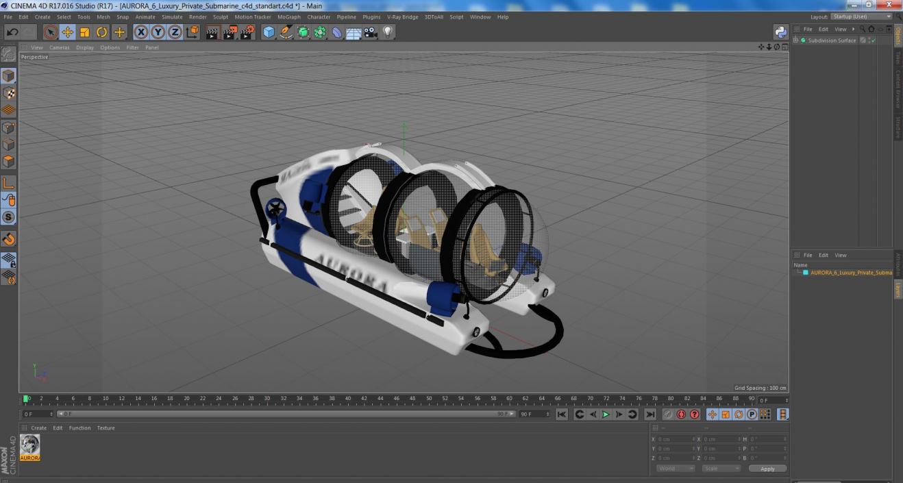 3D model AURORA 6 Luxury Private Submarine 2