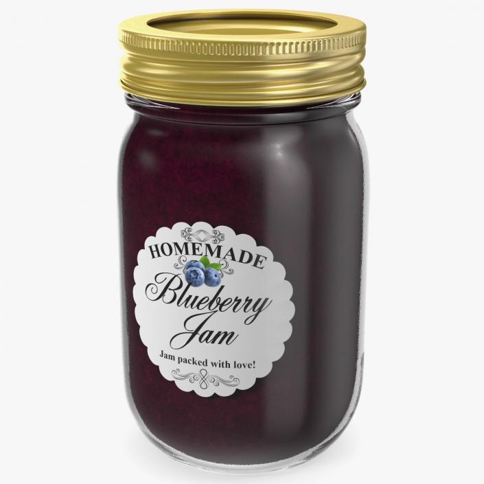 Jam Jar Blueberry 3D