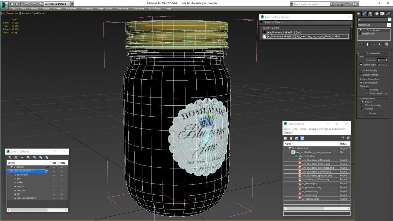 Jam Jar Blueberry 3D