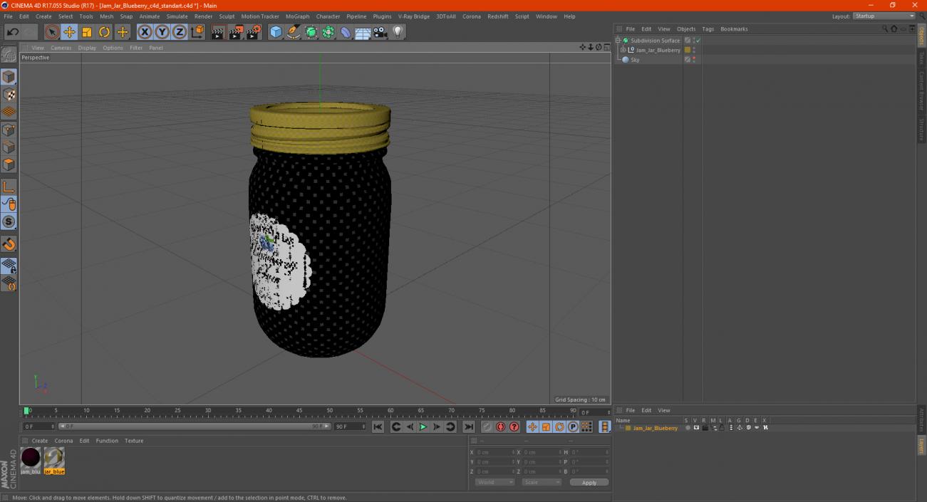 Jam Jar Blueberry 3D