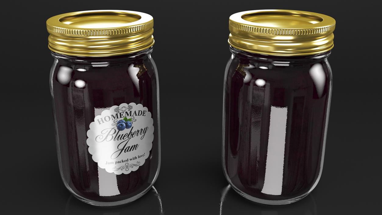 Jam Jar Blueberry 3D