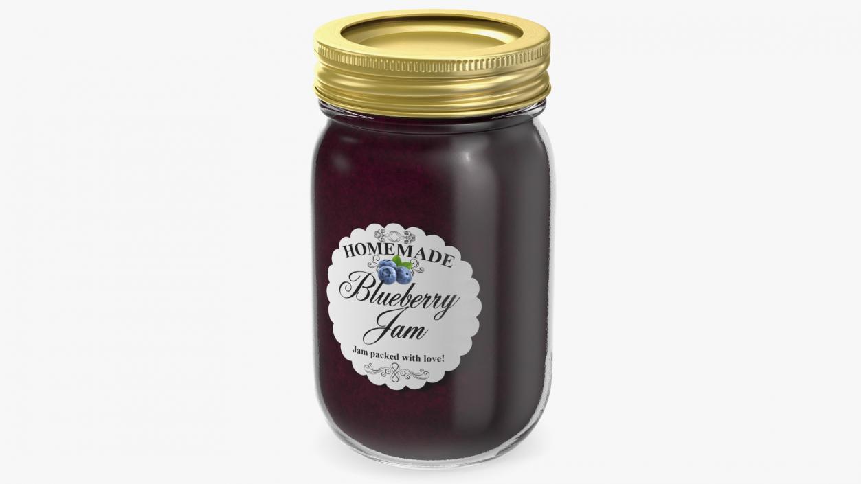 Jam Jar Blueberry 3D