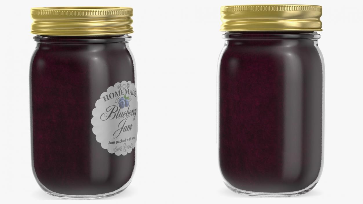 Jam Jar Blueberry 3D