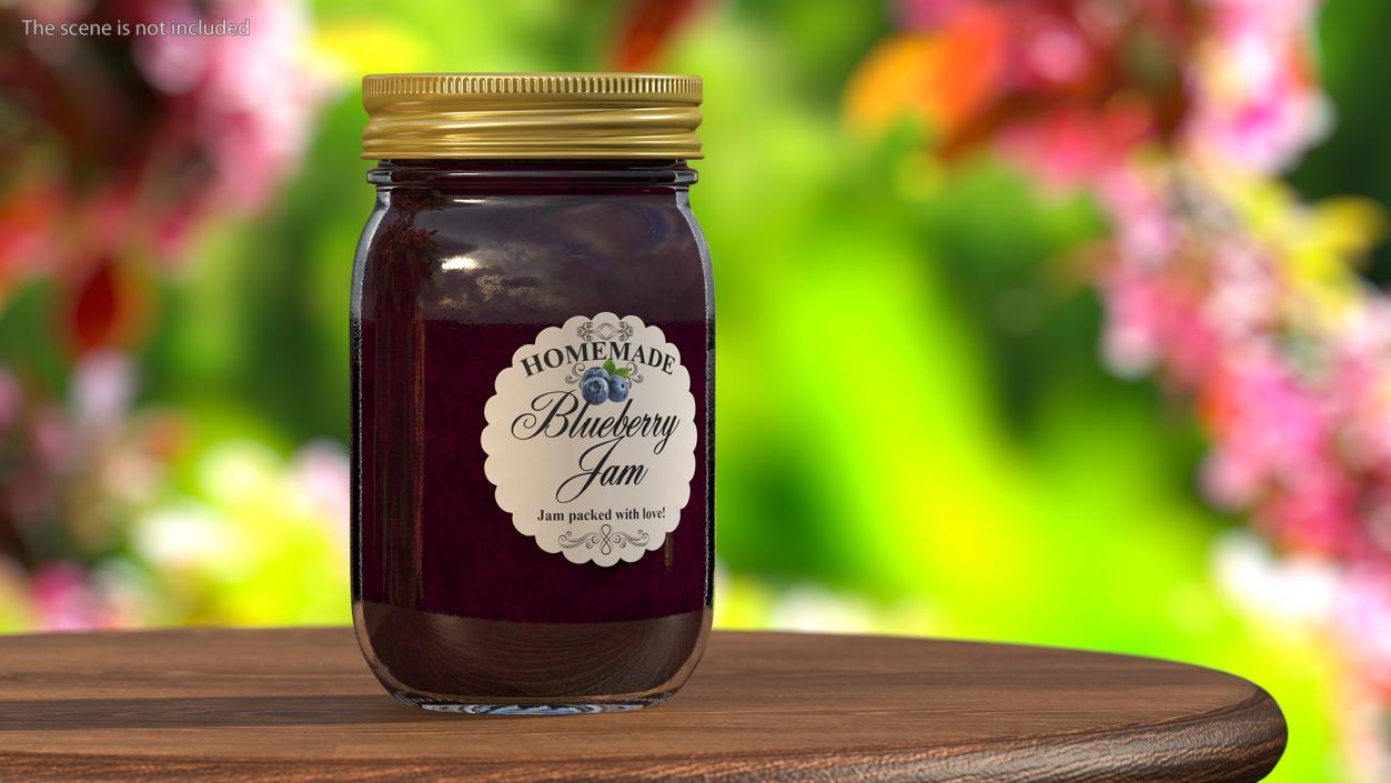 Jam Jar Blueberry 3D