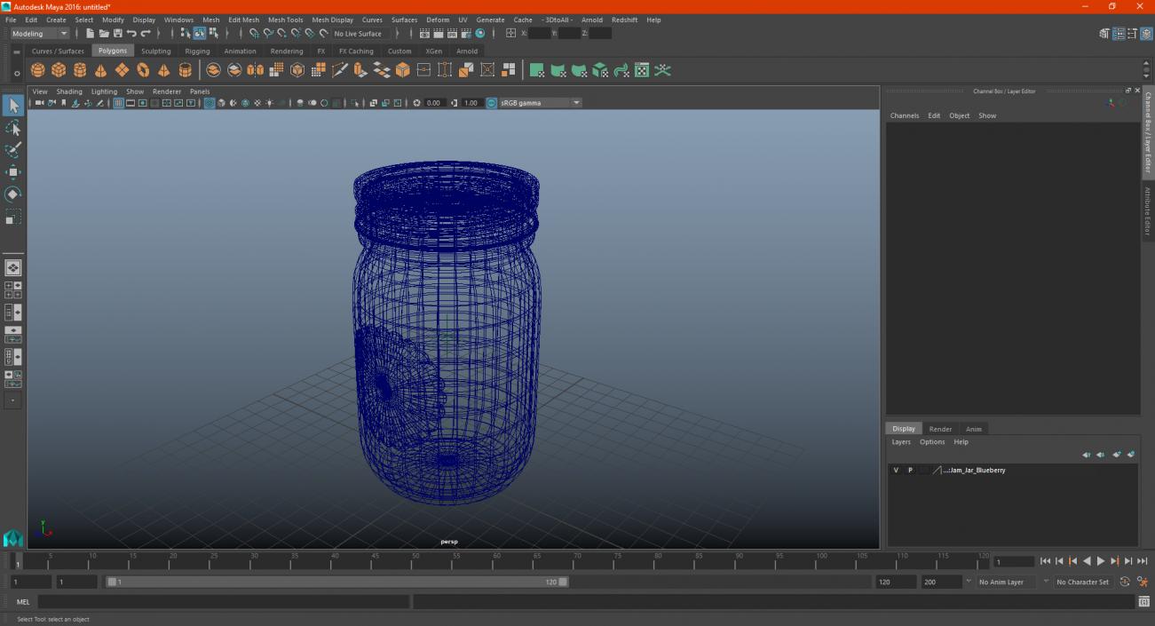 Jam Jar Blueberry 3D