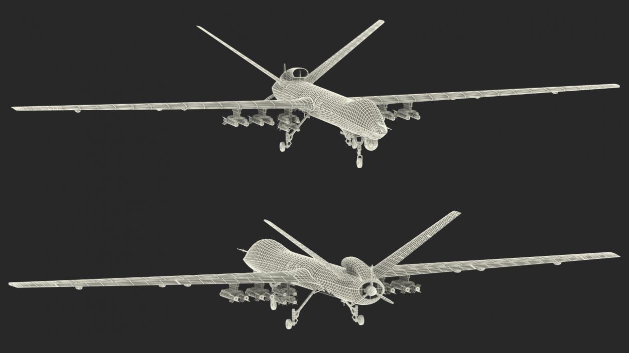 3D Hunter Killer Surveillance UAV Armed