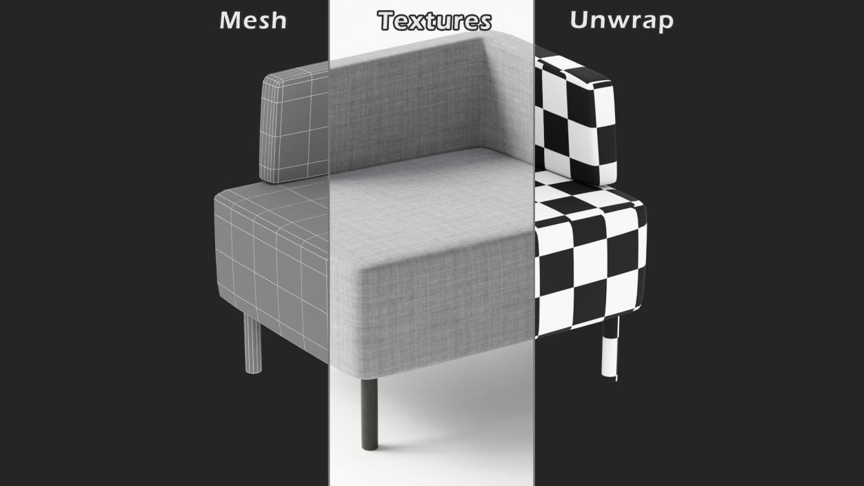 Office Corner Armchair 3D