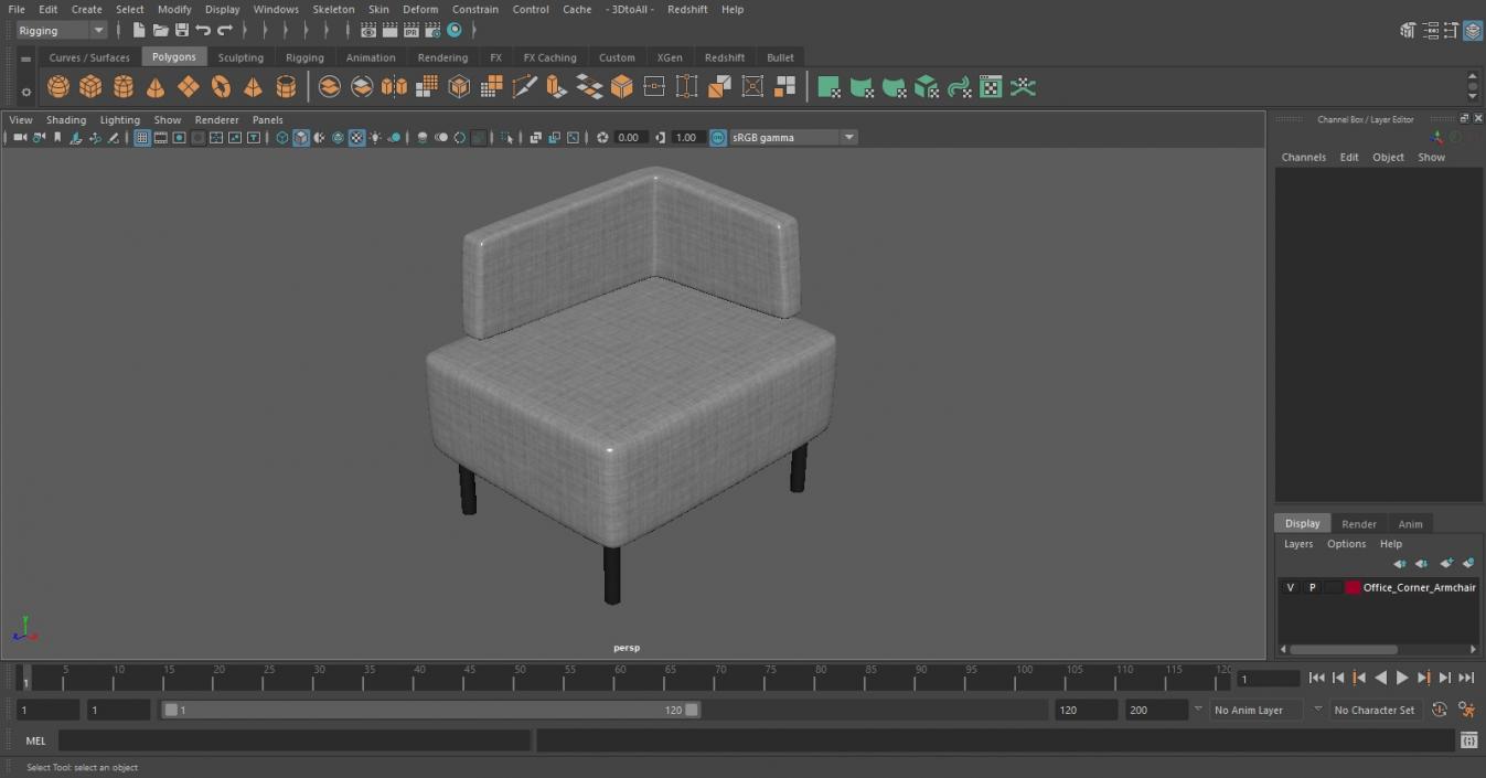 Office Corner Armchair 3D