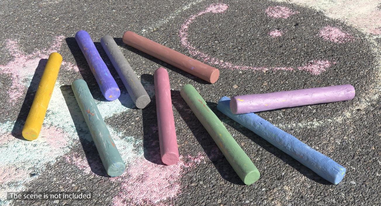 Chalks and Crayons 3D Models Collection 3D model