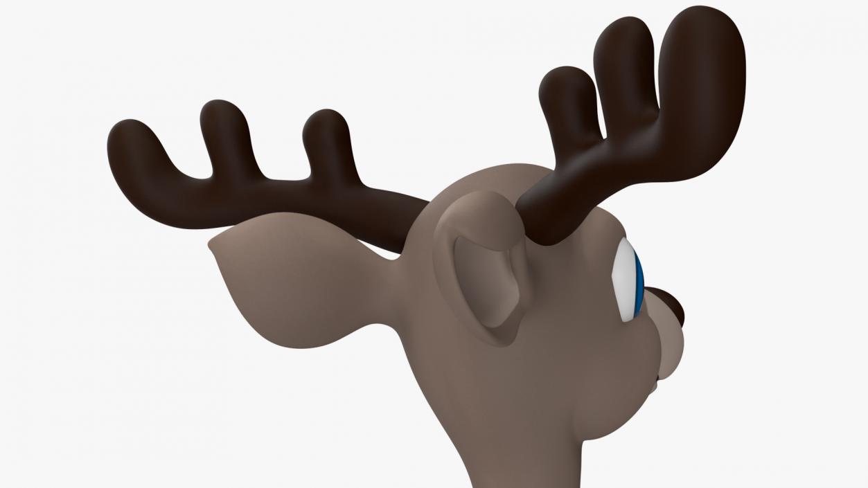 Grey Cartoon Deer Rigged 3D model