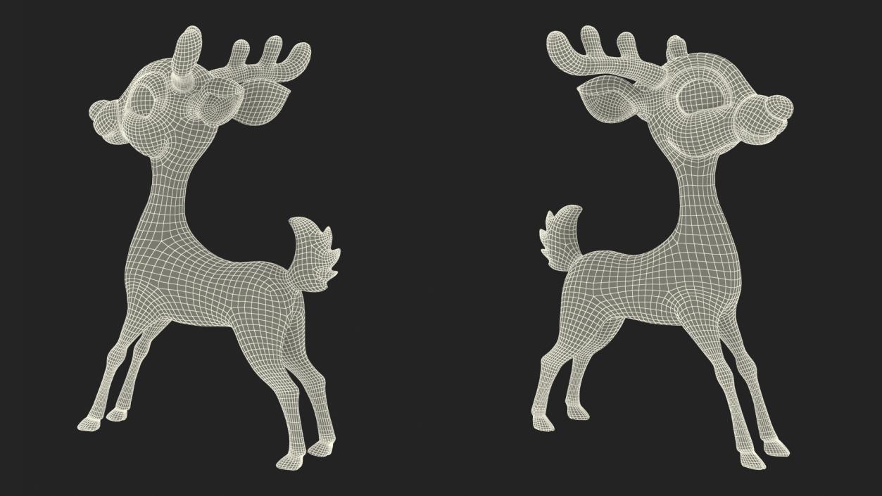 Grey Cartoon Deer Rigged 3D model