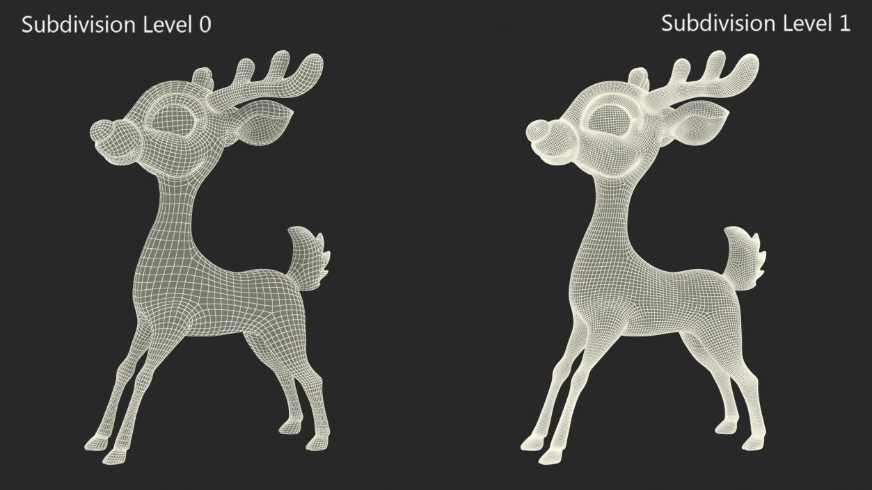 Grey Cartoon Deer Rigged 3D model