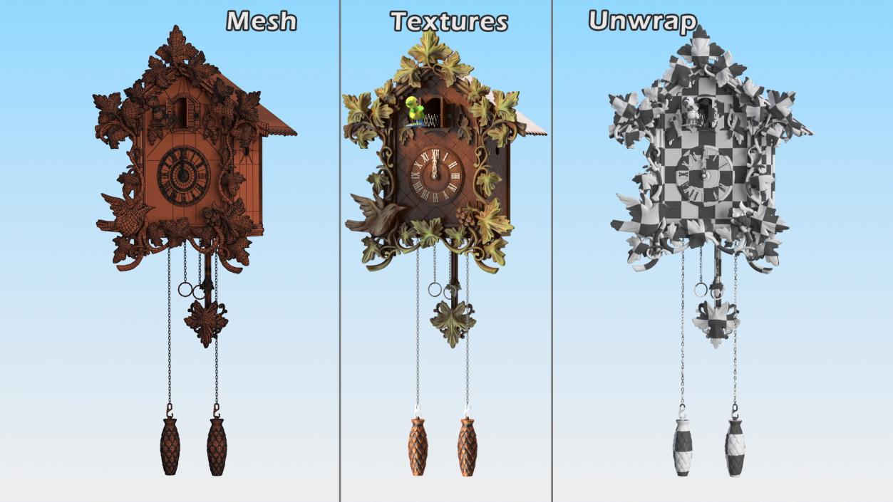 Cuckoo Clocks Collection 3D model