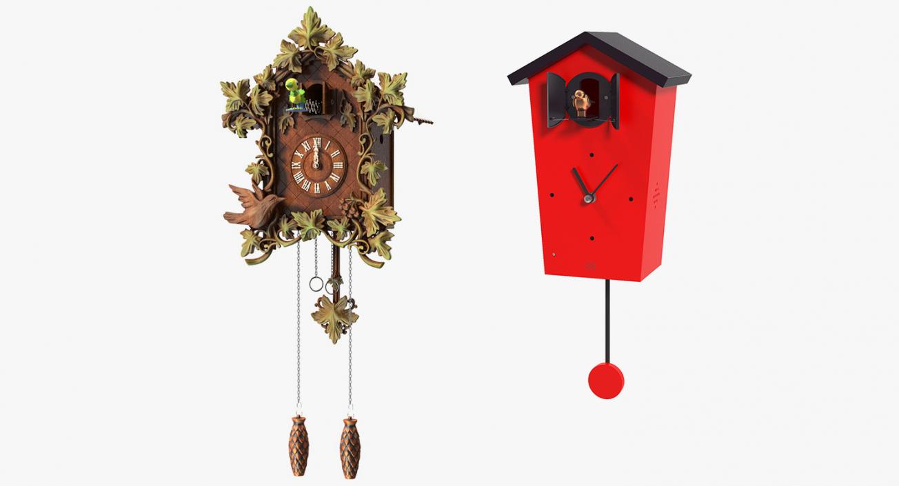 Cuckoo Clocks Collection 3D model