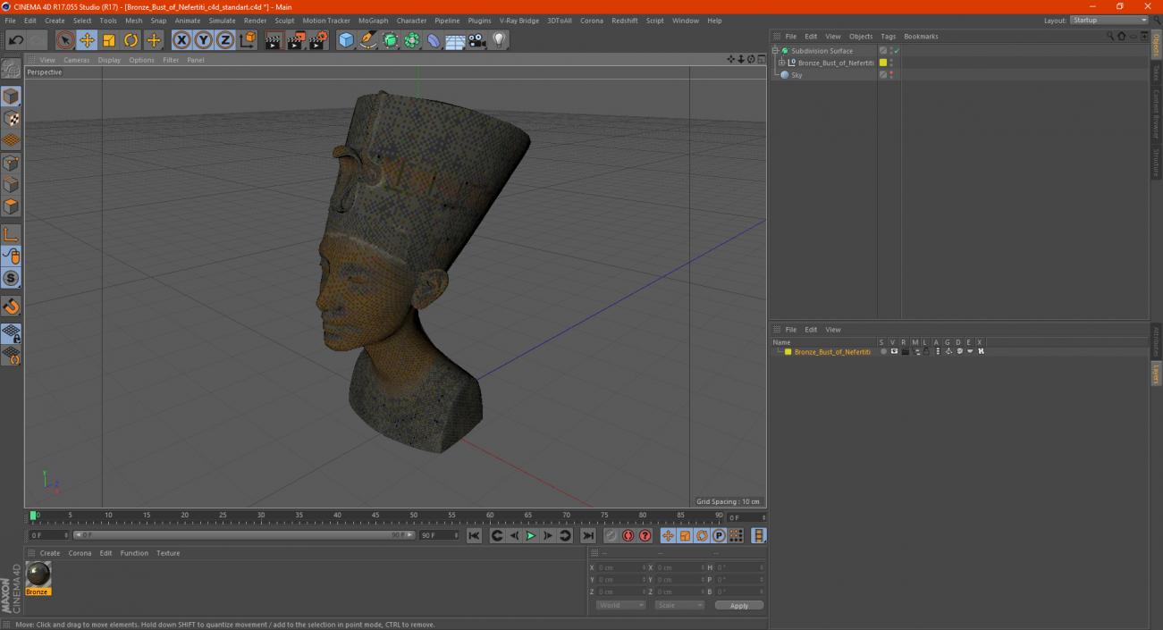 Bronze Bust of Nefertiti 3D model