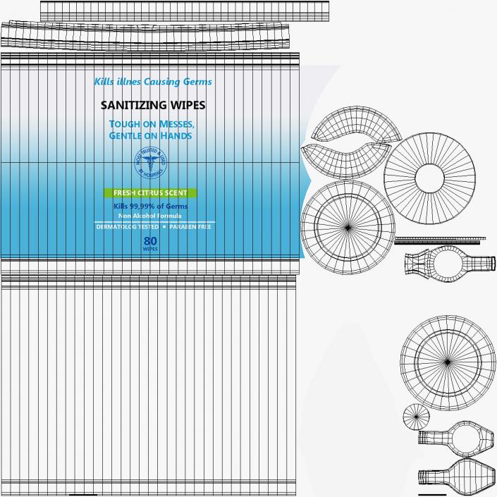 3D model Sanitizing Wipes 80 Count Small Canister