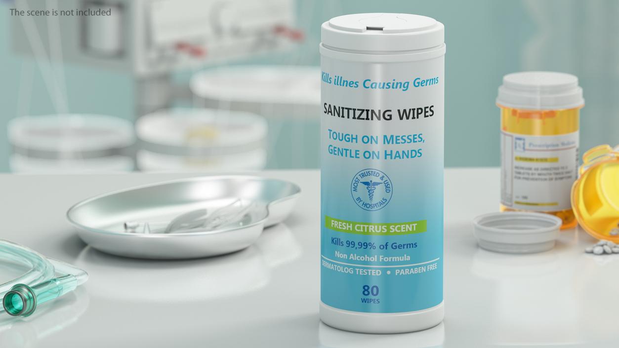 3D model Sanitizing Wipes 80 Count Small Canister