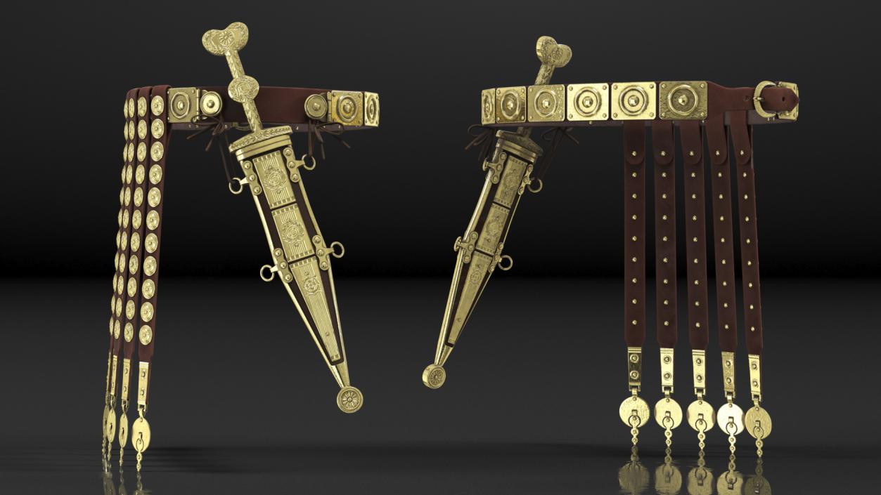 3D Roman Belt with Pugio Dagger model