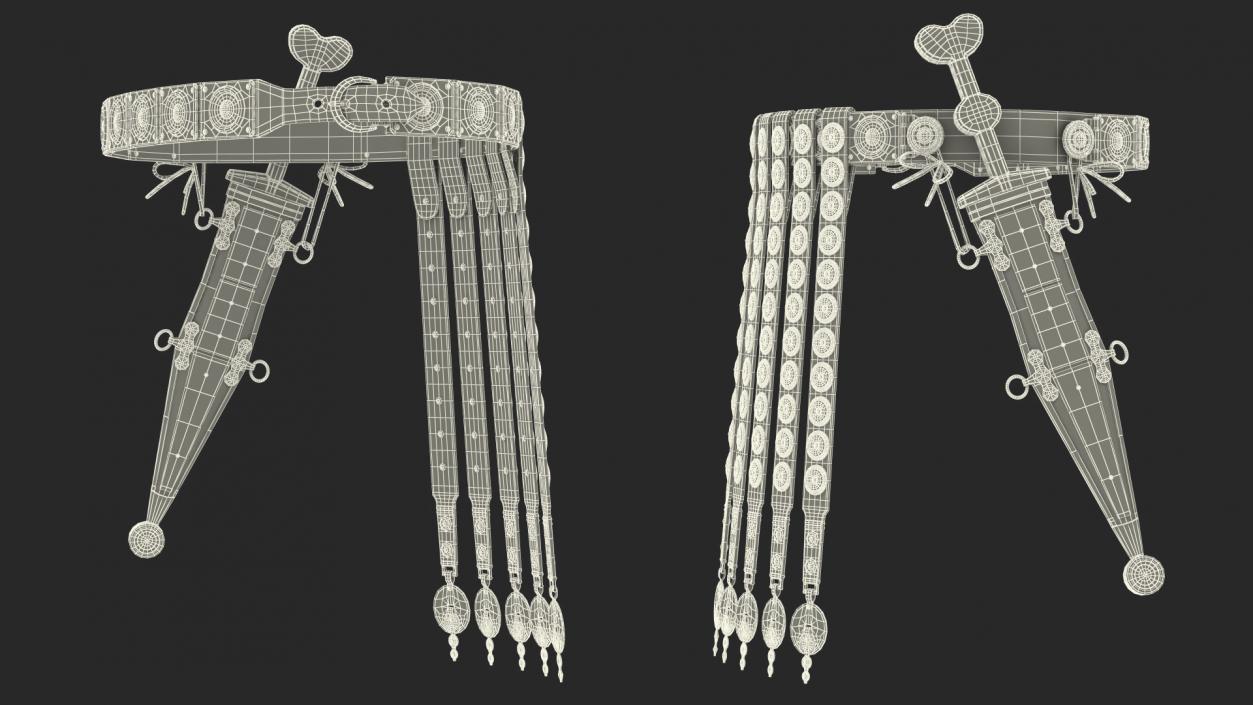 3D Roman Belt with Pugio Dagger model