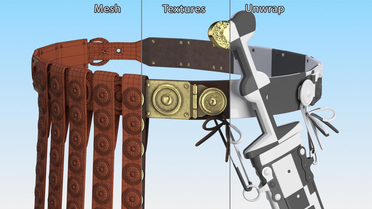 3D Roman Belt with Pugio Dagger model