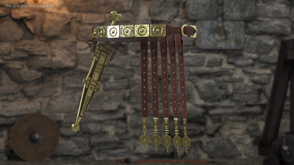 3D Roman Belt with Pugio Dagger model