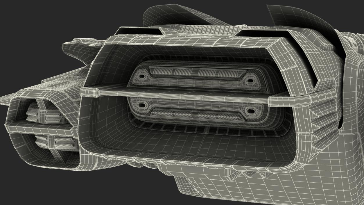 Sci-Fi Dropship Landing Position 3D