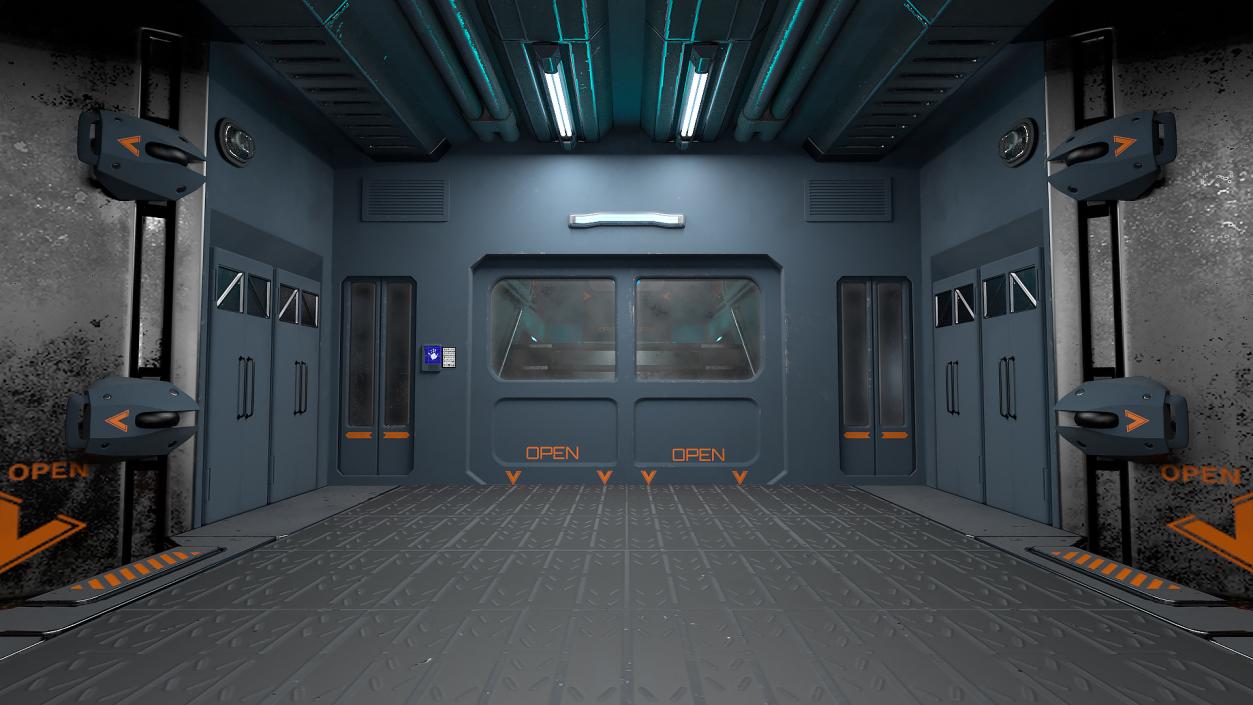 Sci-Fi Dropship Landing Position 3D