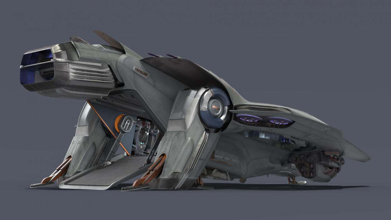 Sci-Fi Dropship Landing Position 3D