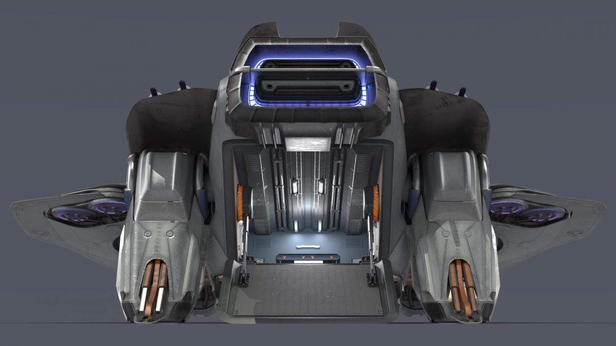 Sci-Fi Dropship Landing Position 3D