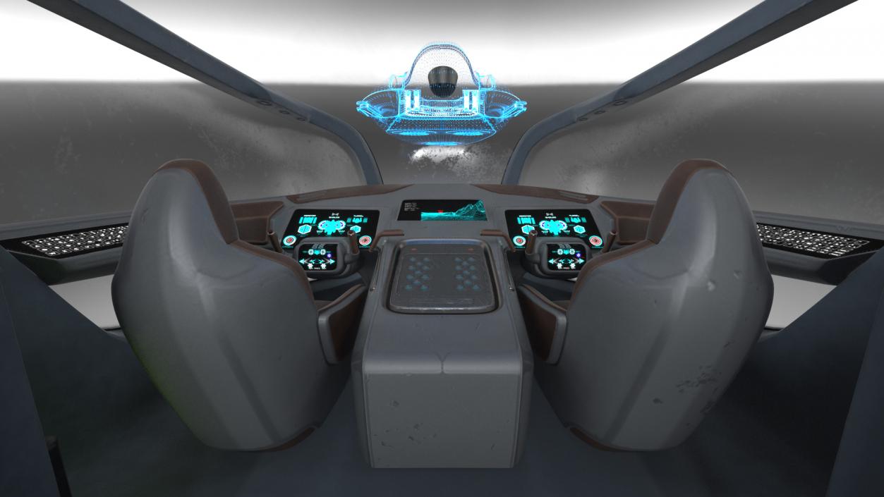 Sci-Fi Dropship Landing Position 3D