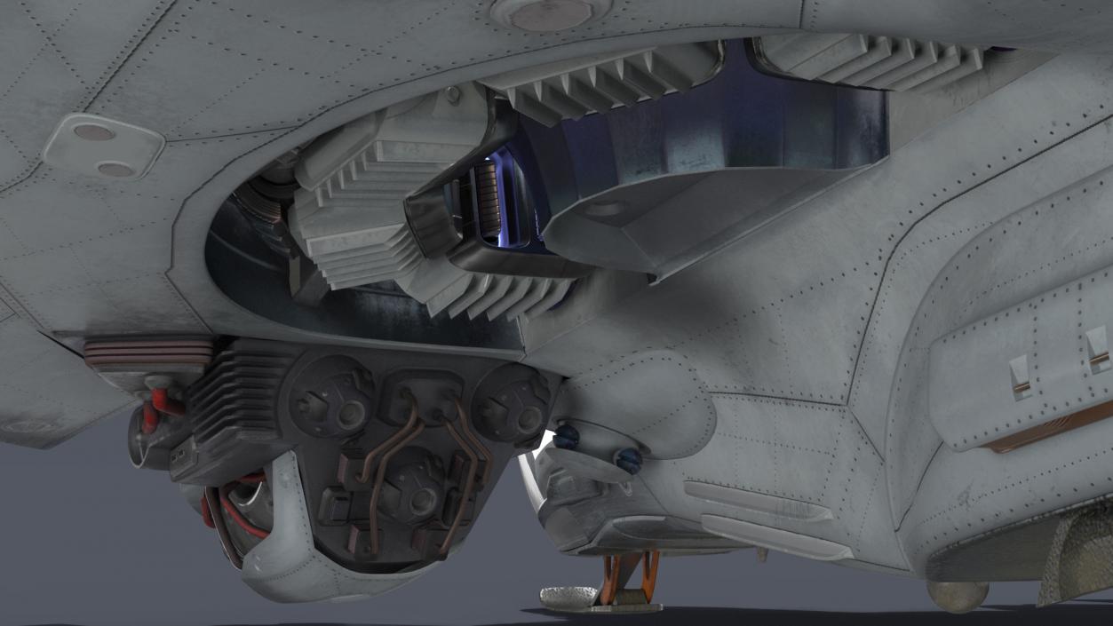 Sci-Fi Dropship Landing Position 3D