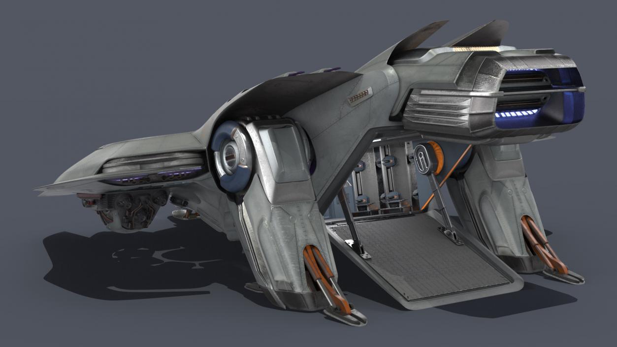 Sci-Fi Dropship Landing Position 3D