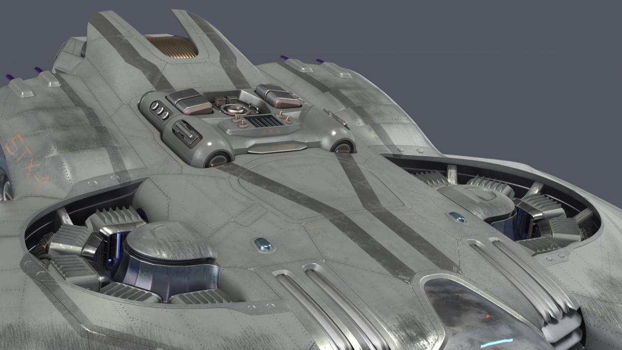 Sci-Fi Dropship Landing Position 3D