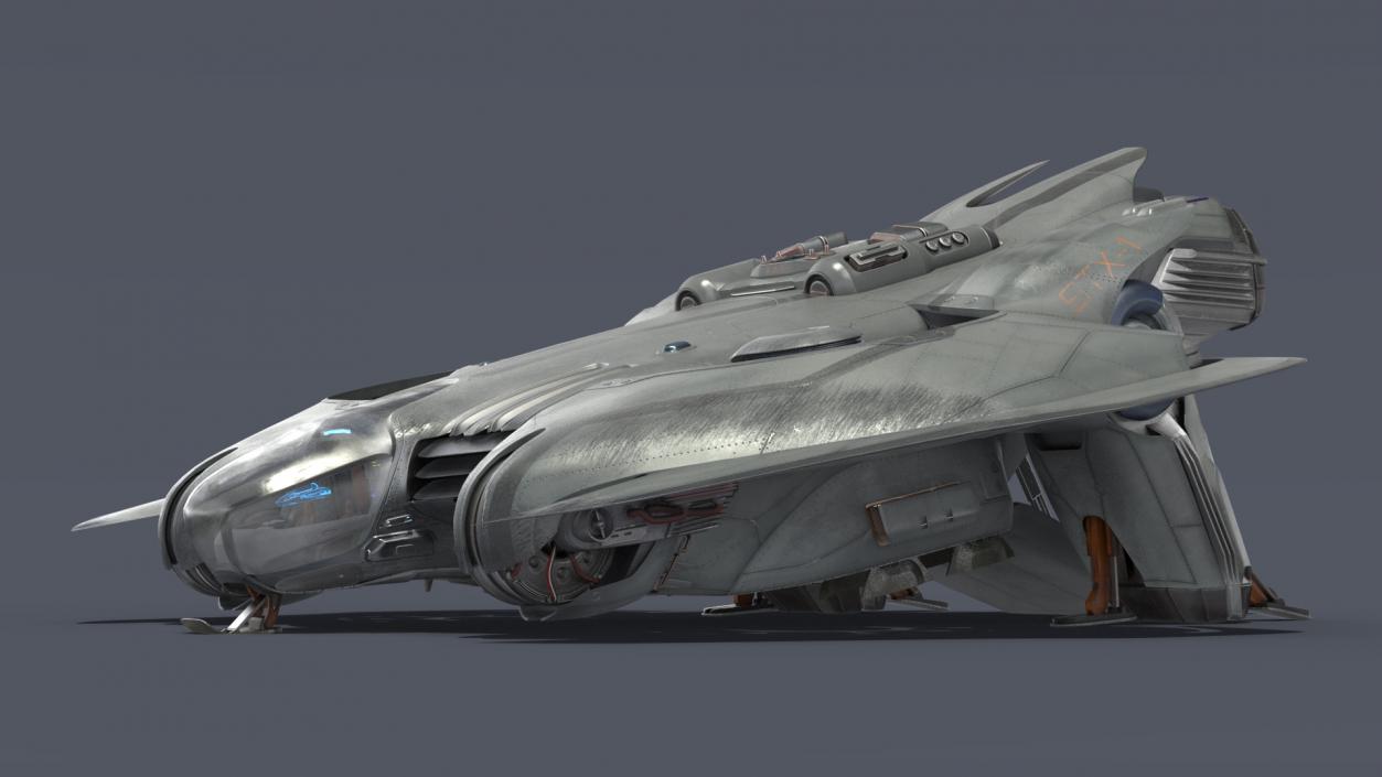 Sci-Fi Dropship Landing Position 3D