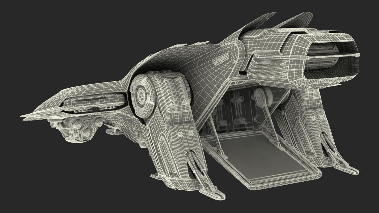 Sci-Fi Dropship Landing Position 3D