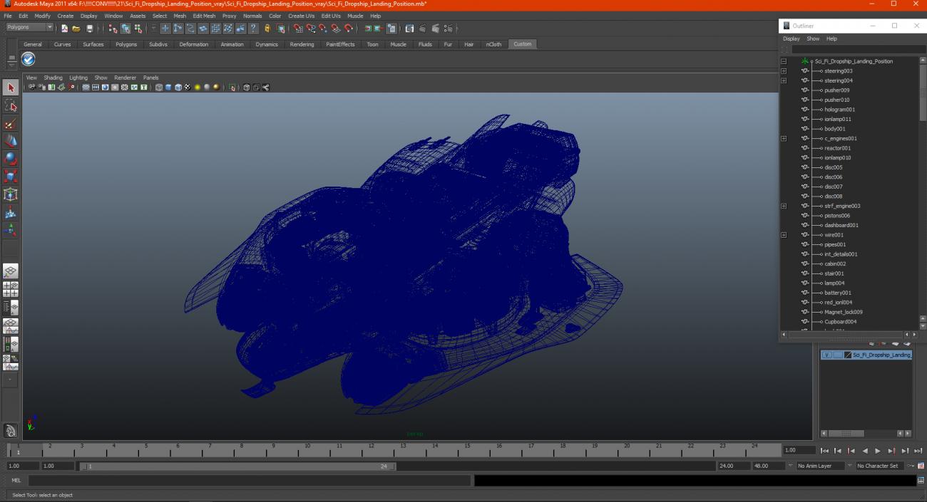 Sci-Fi Dropship Landing Position 3D