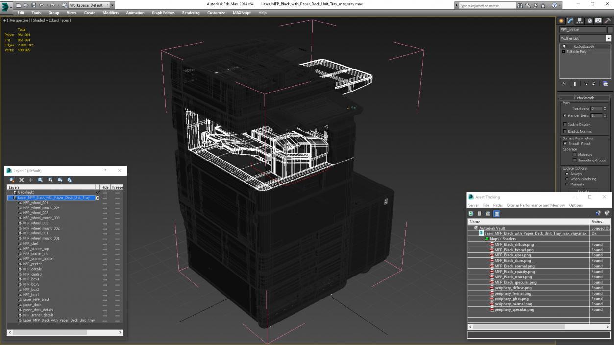 3D Laser MFP Black with Paper Deck Unit Tray 2 model