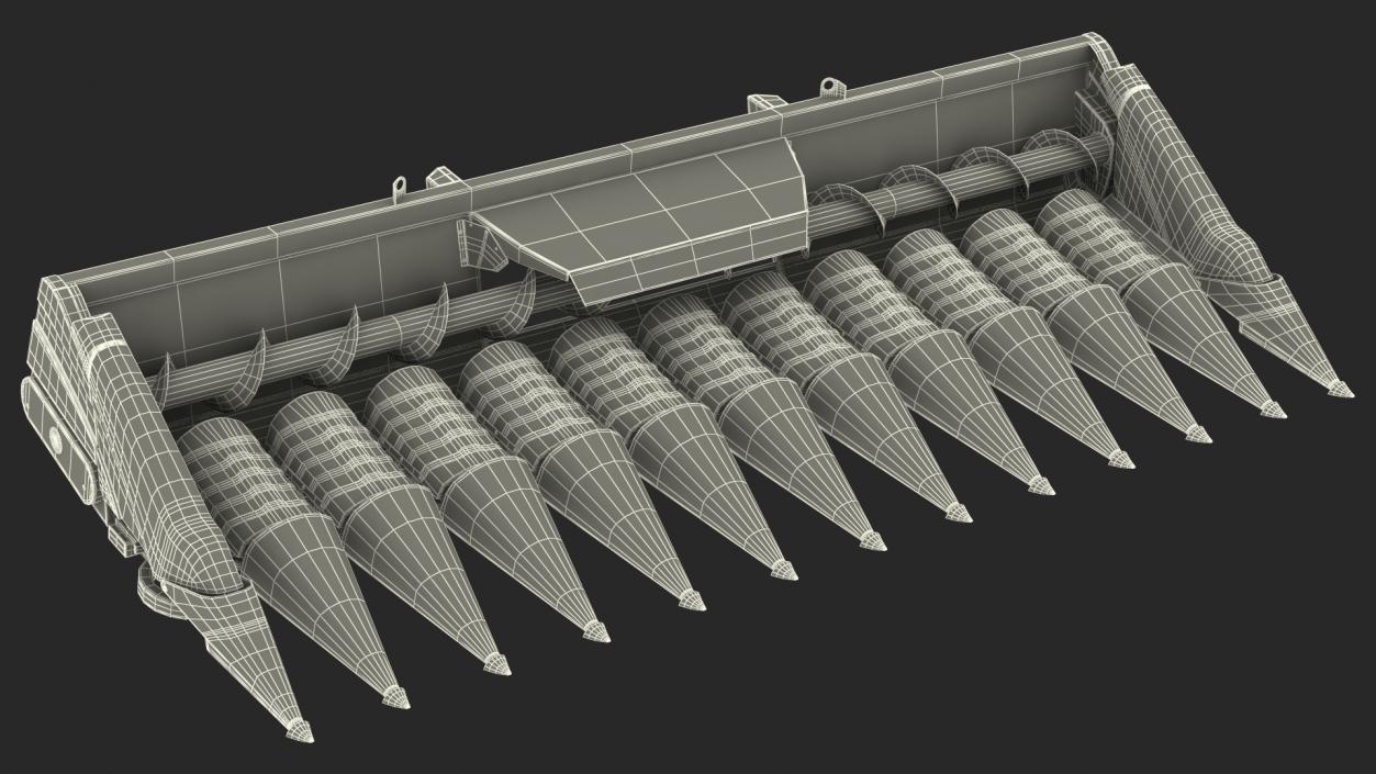 3D Rigid Corn Header 12 Rows Dirty